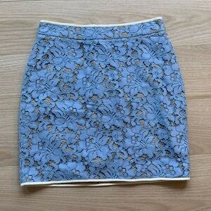 MSGM Milano Floral Lace Mini Skirt Blue NWT Size 44 IT / 6 US